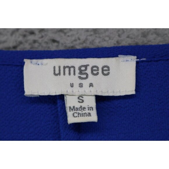 Umgee Royal Blue Bohemian Large Bell Mesh Trim Sleeves Top-Size Small - Picture 5 of 9